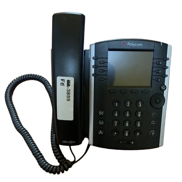 Polycom HDvoice VVX400 Desk Phone Black NO POWER CORD - Picture 1 of 7